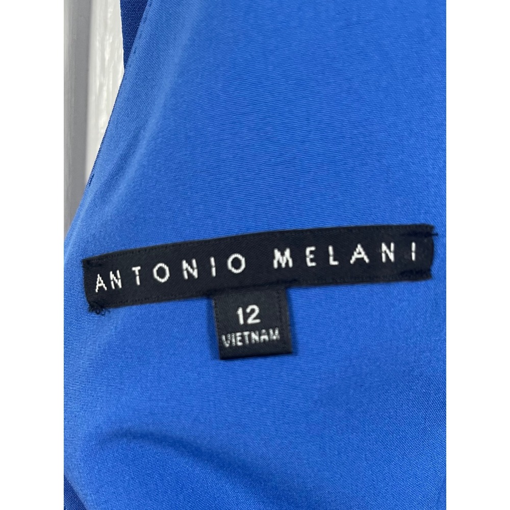 Antonio Melani Dress Women 12 Royal Blue Sleeveless V Back Sheath - Picture 4 of 7